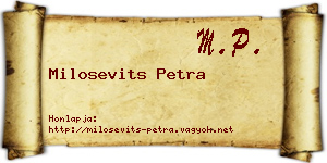 Milosevits Petra névjegykártya